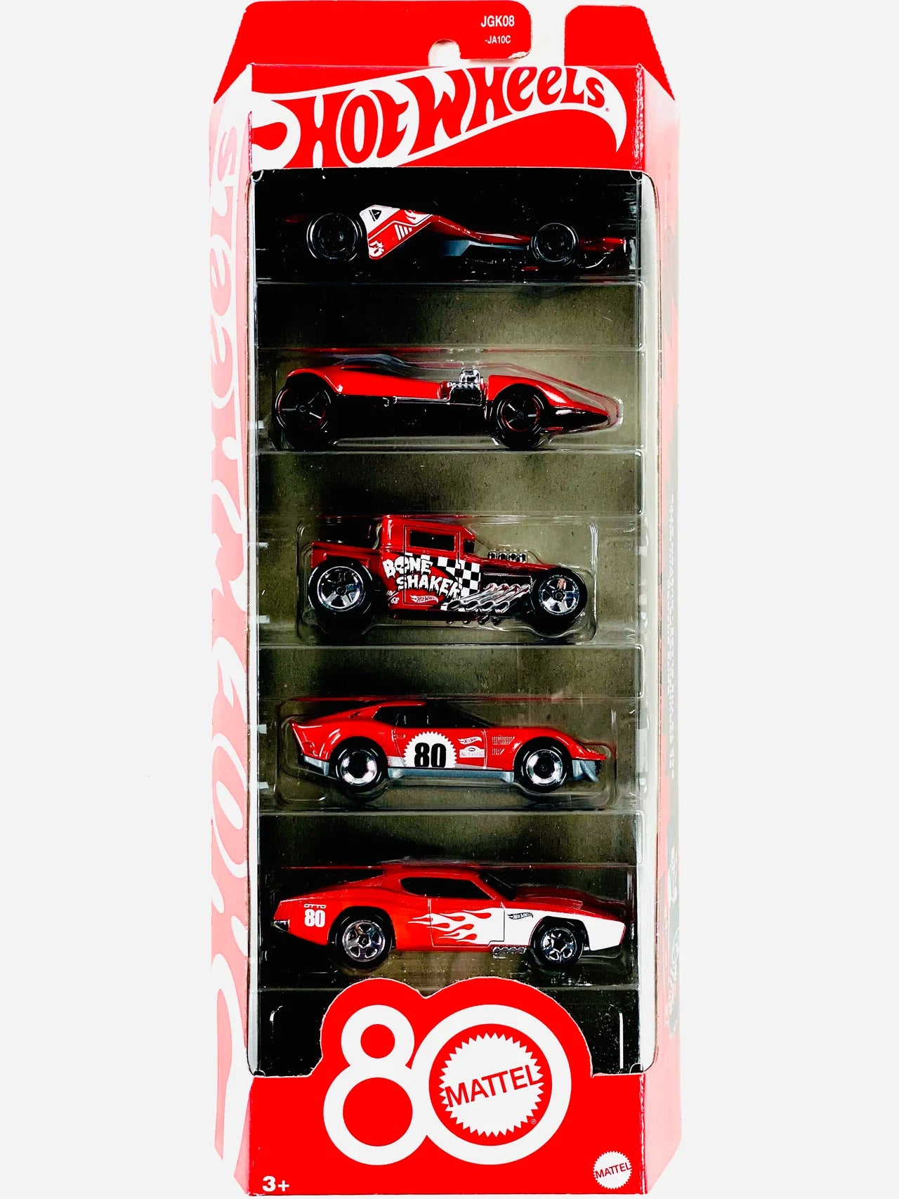 Hot Wheels 80th Anniversary 5-Pack Ruby Red Collection