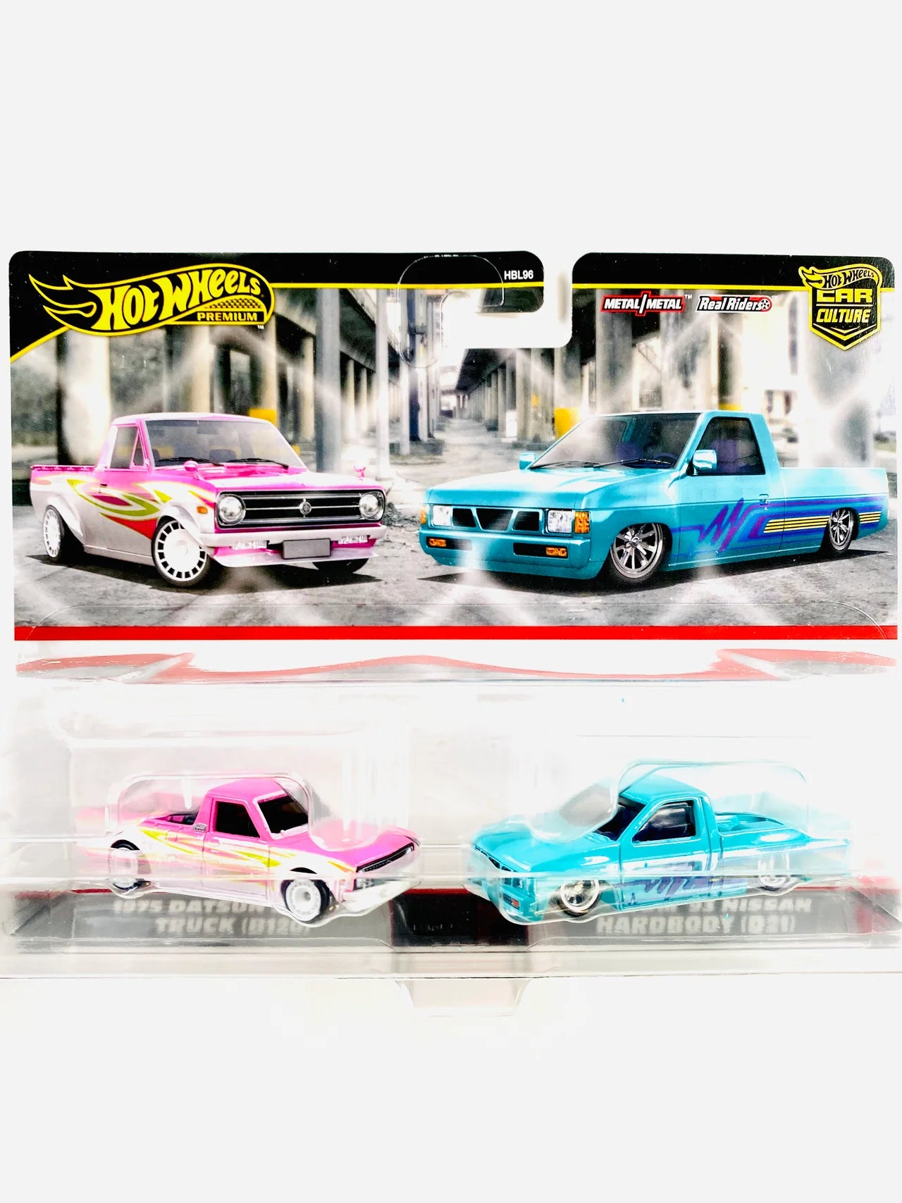 Hot Wheels 2024 Target Exclusive 2 Pack 1975 Datsun Sunny Truck (B120) & Custom '93 Nissan Hardbody (D21)